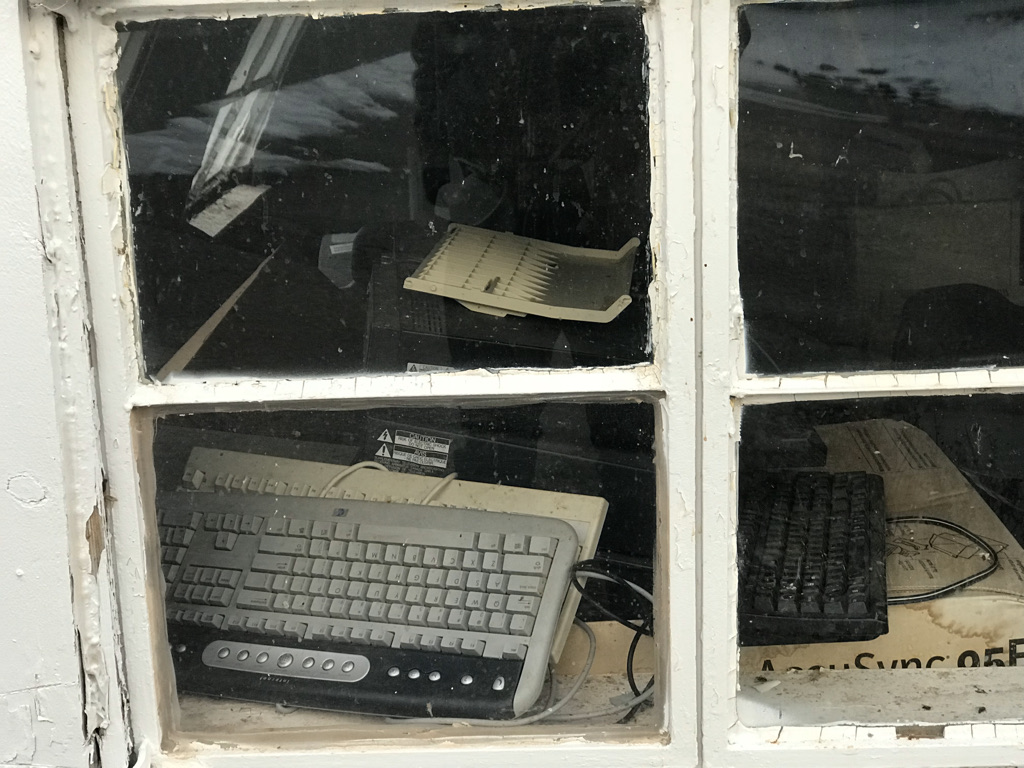 Abandoned computer equipment